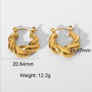 18K goldfill twisted hoop earrings HYPOALLERGENIC
